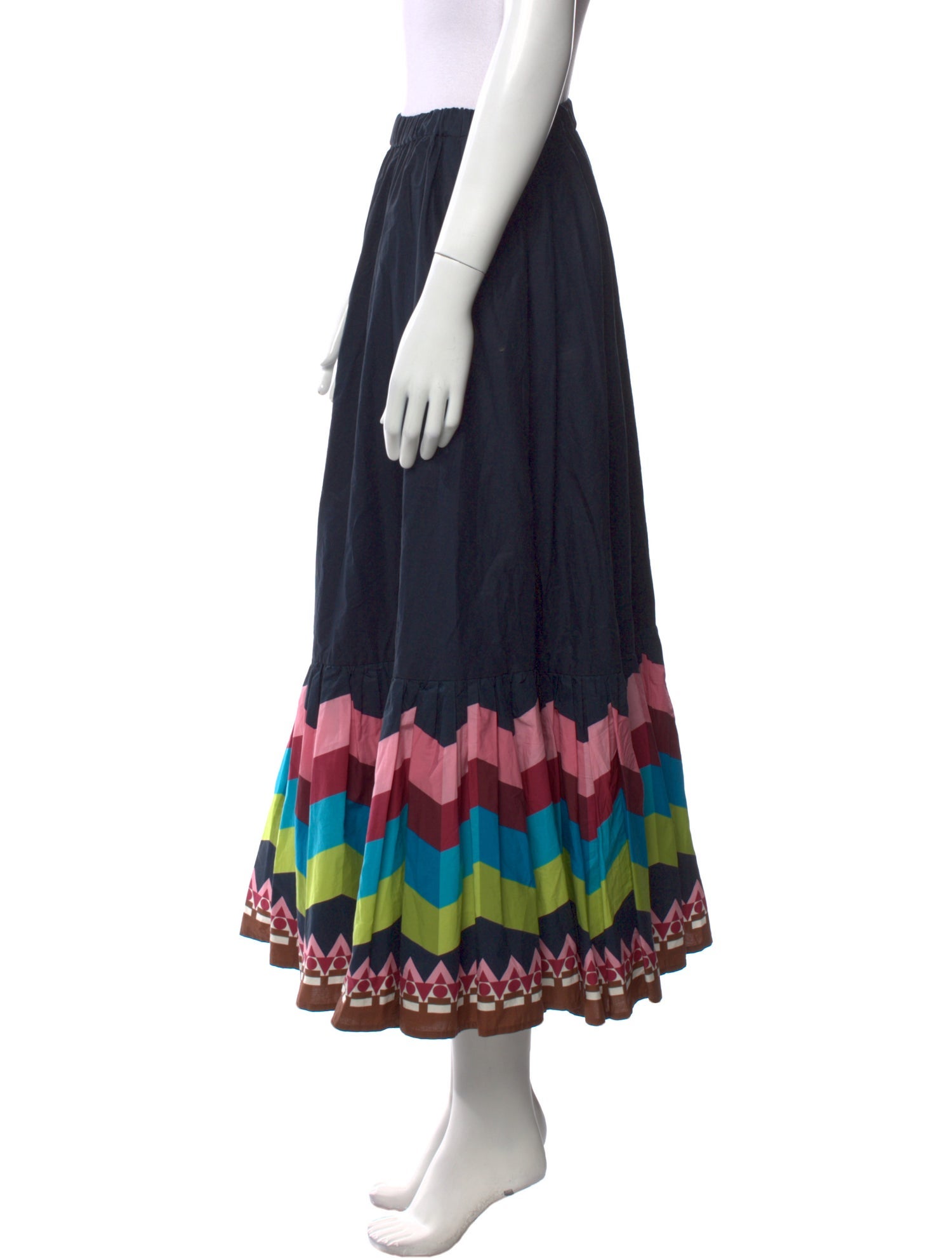 La DoubleJ Striped Midi Length Skirt