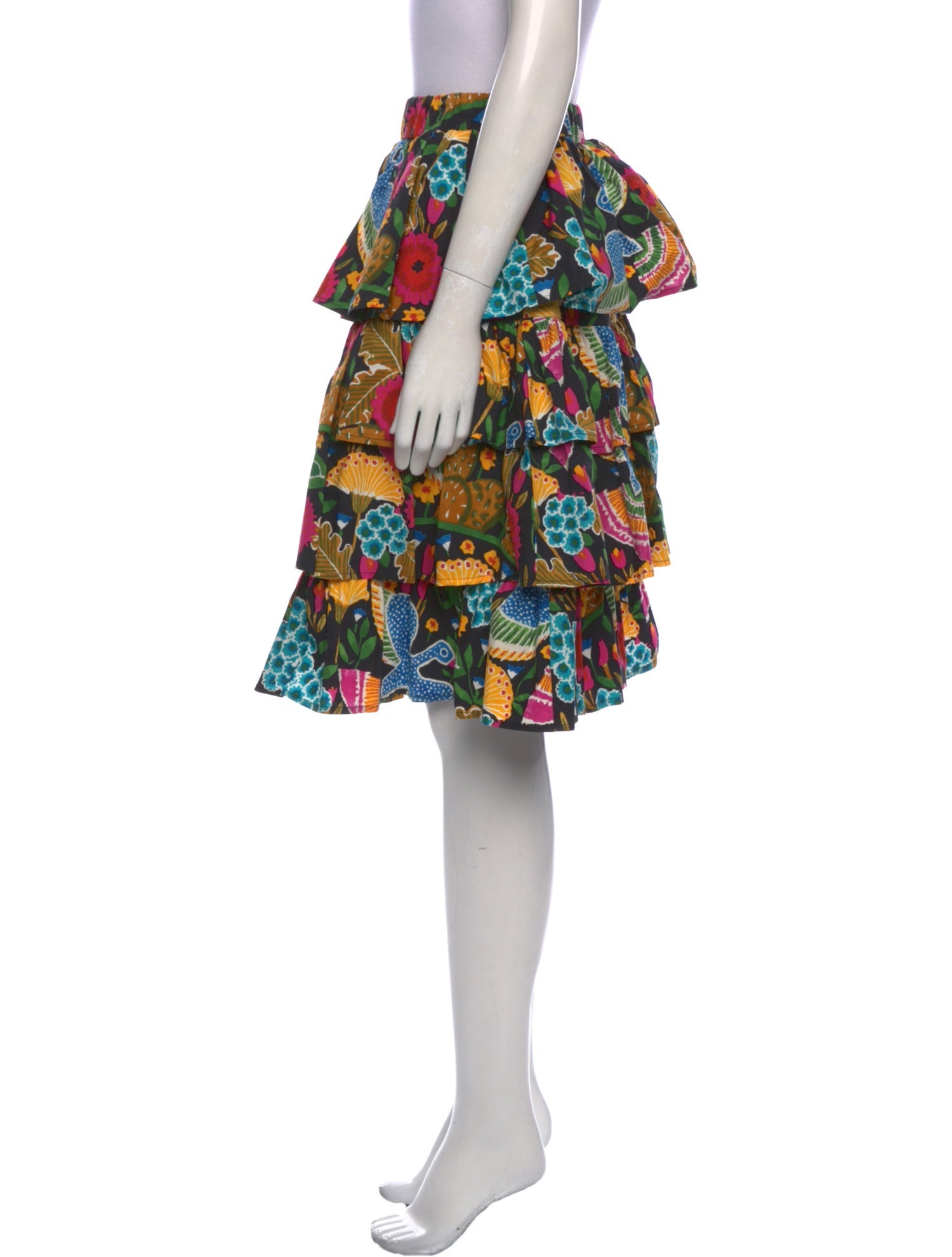 La DoubleJ Floral Print Knee-Length Skirt