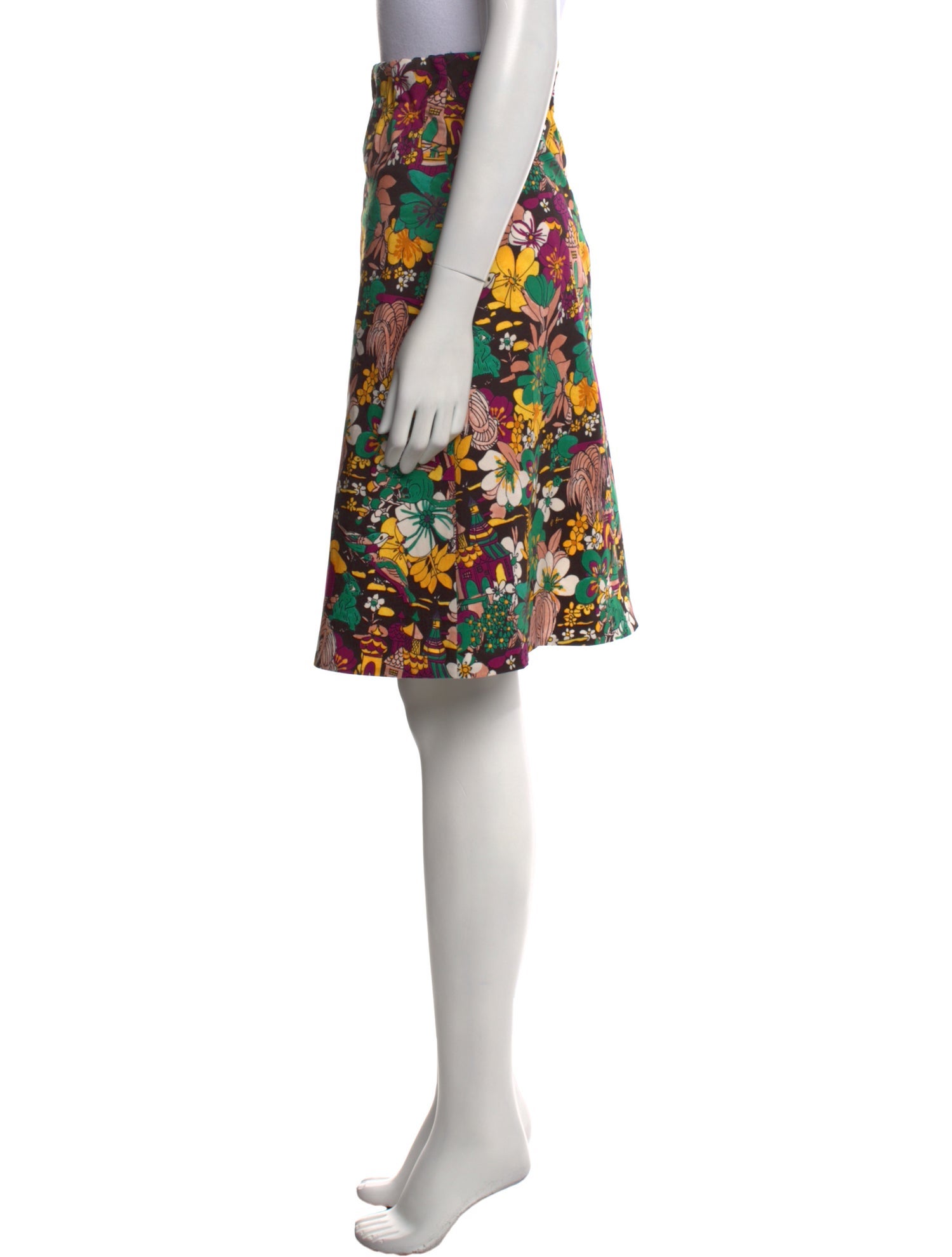 La DoubleJ Floral Print Knee-Length Skirt