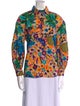 La DoubleJ Floral Print Mock Neck Button-Up Top