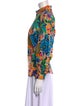 La DoubleJ Floral Print Mock Neck Button-Up Top