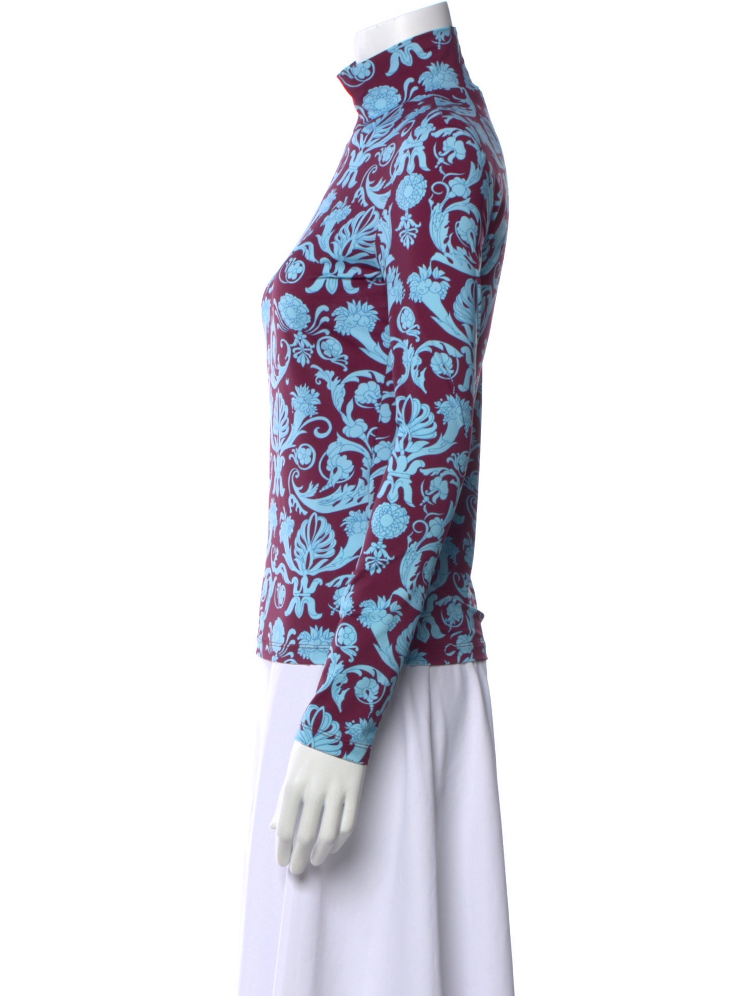 La DoubleJ Printed Mock Neck Top