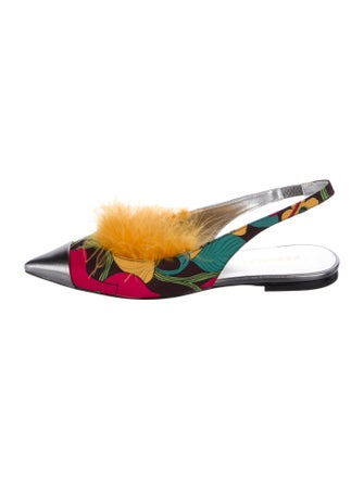 La DoubleJ Nylon Printed Slingback Flats