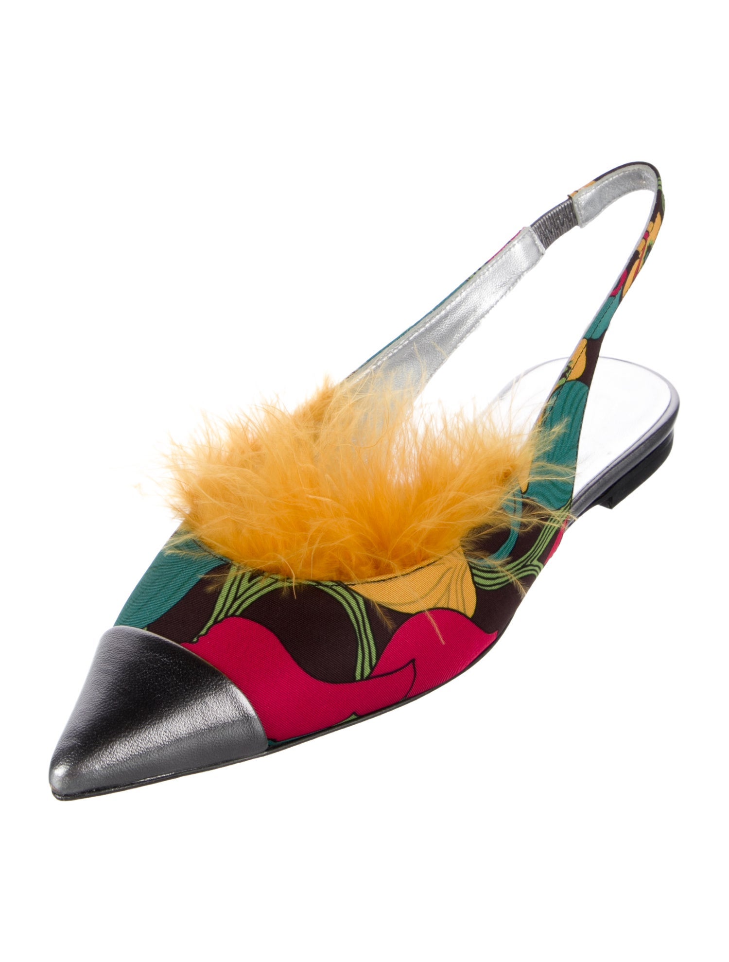 La DoubleJ Nylon Printed Slingback Flats