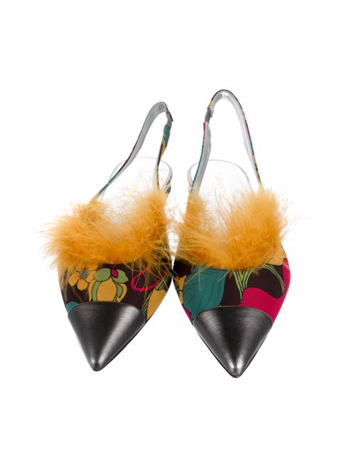 La DoubleJ Nylon Printed Slingback Flats