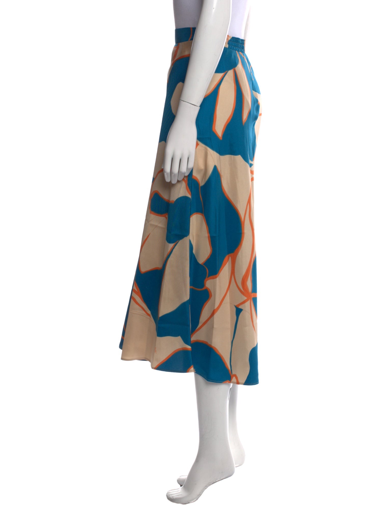 La DoubleJ Silk Midi Length Skirt