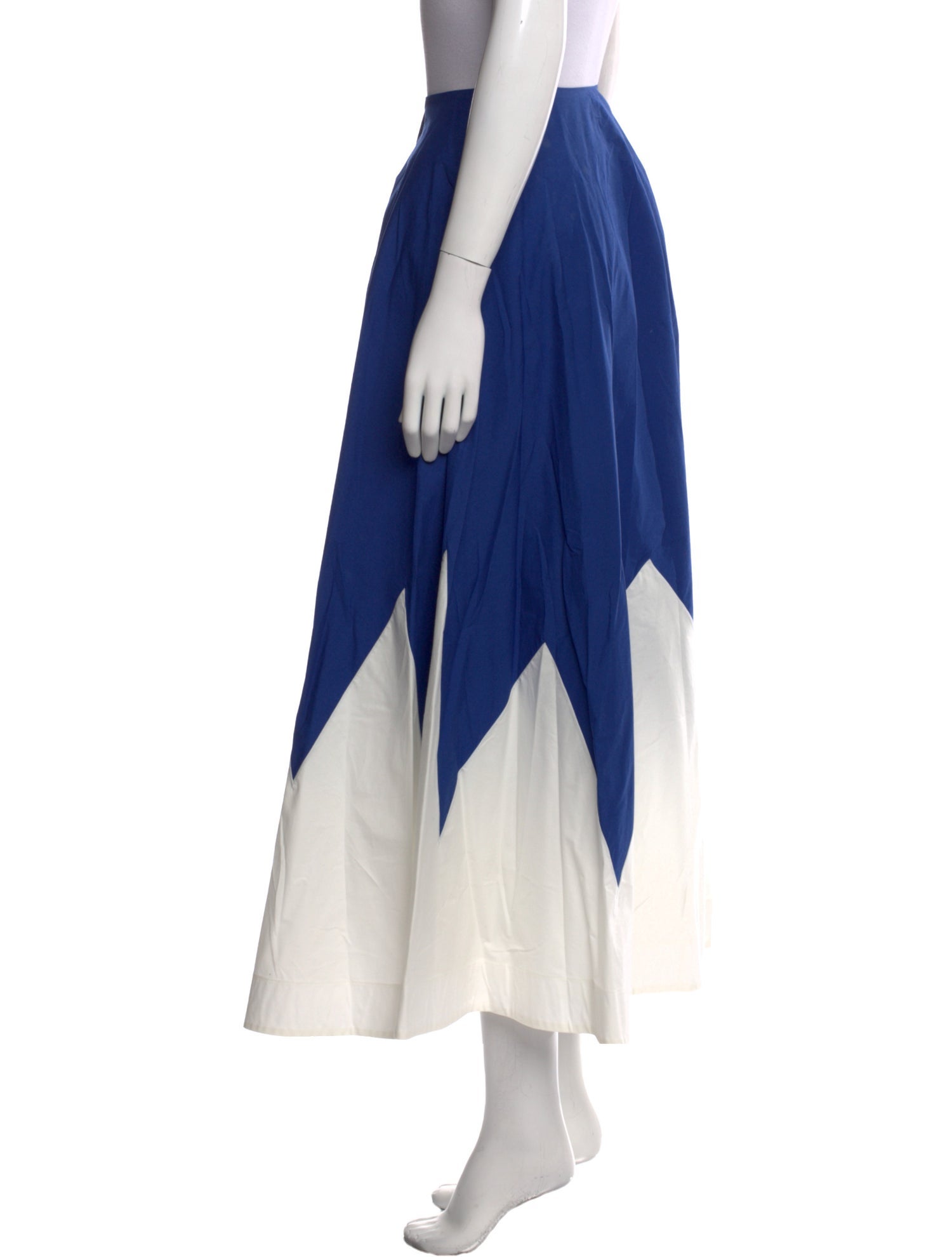 La DoubleJ Colorblock Pattern Midi Length Skirt