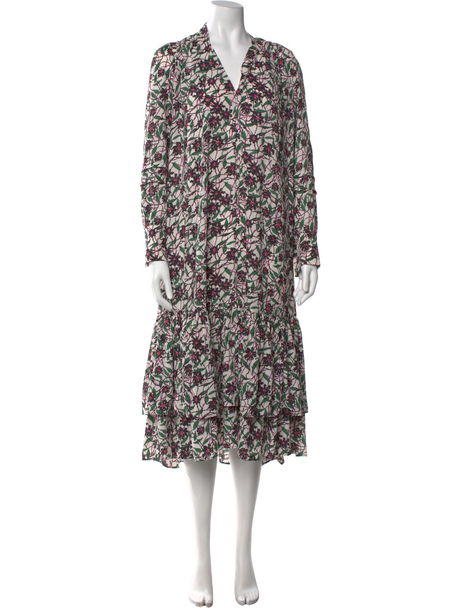 La DoubleJ Floral Print Midi Length Dress