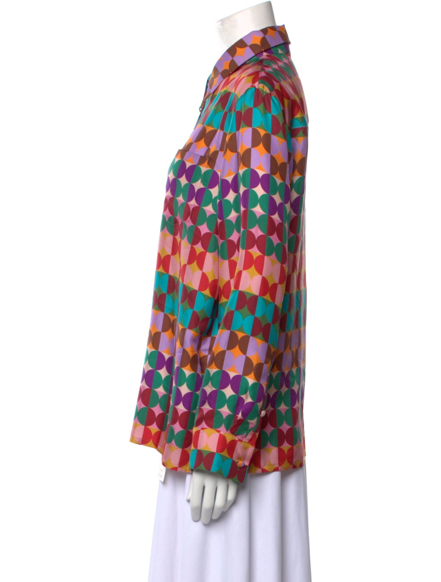 La DoubleJ Silk Printed Button-Up Top