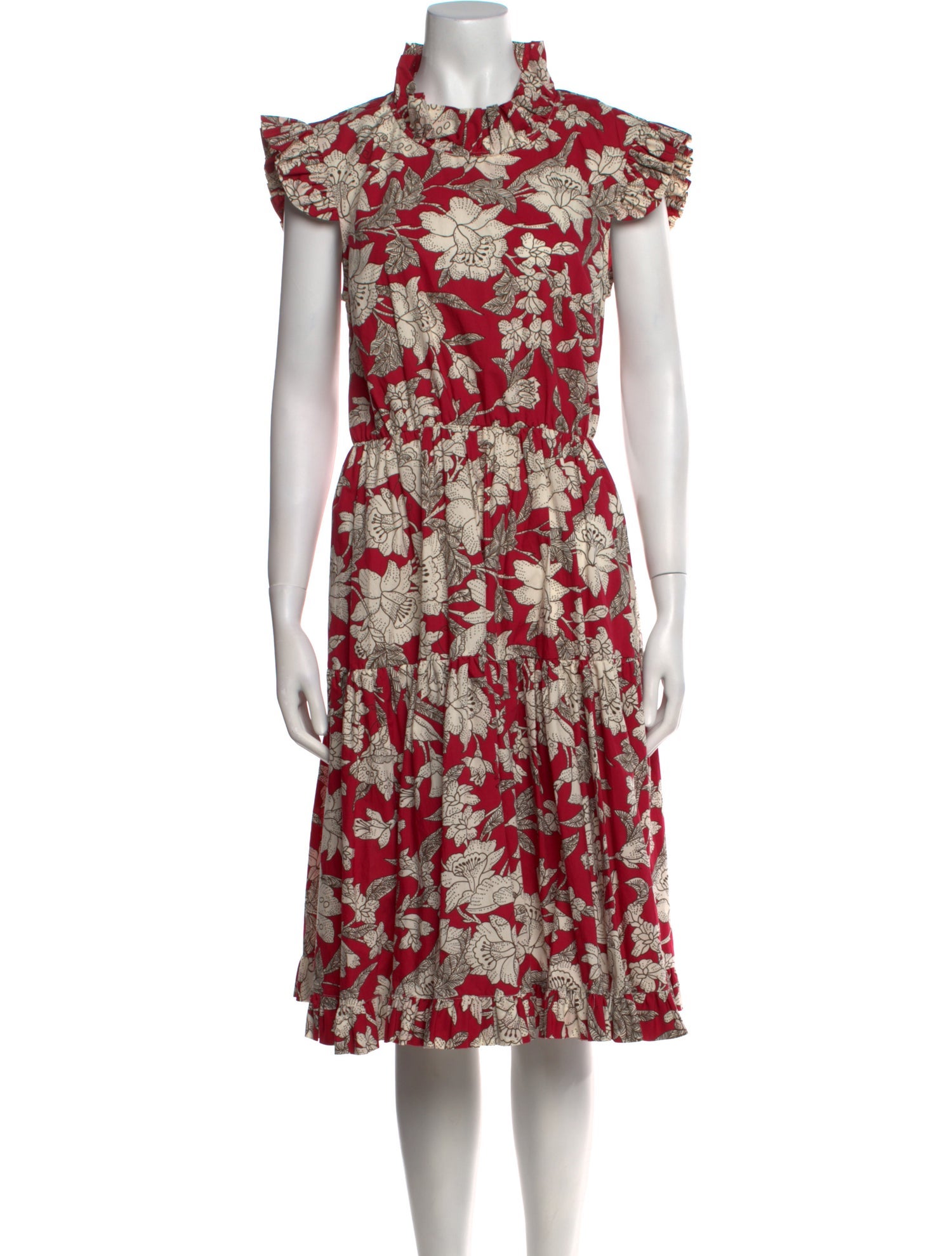 La DoubleJ Floral Print Midi Length Dress