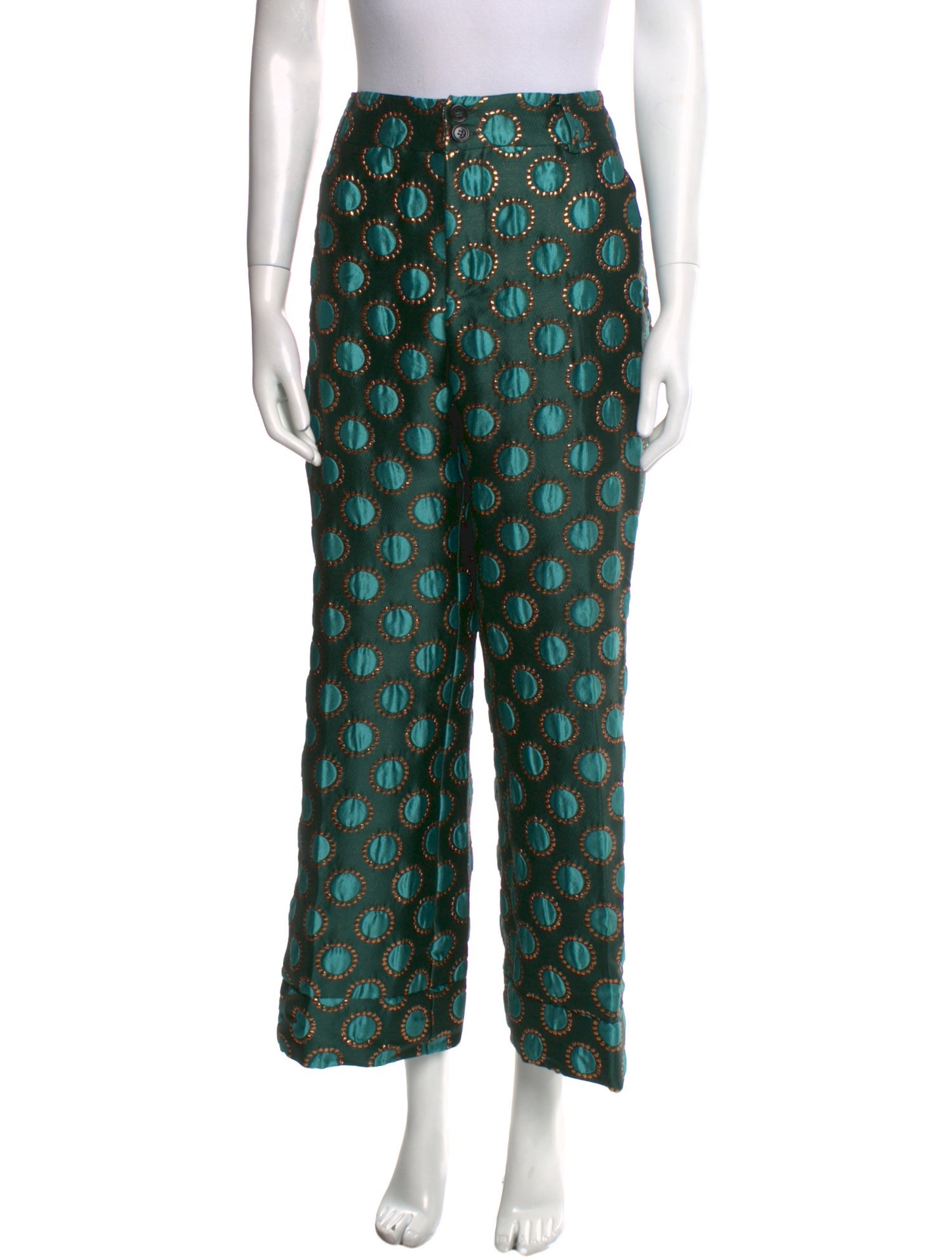 La DoubleJ Polka Dot Print Wide Leg Pants