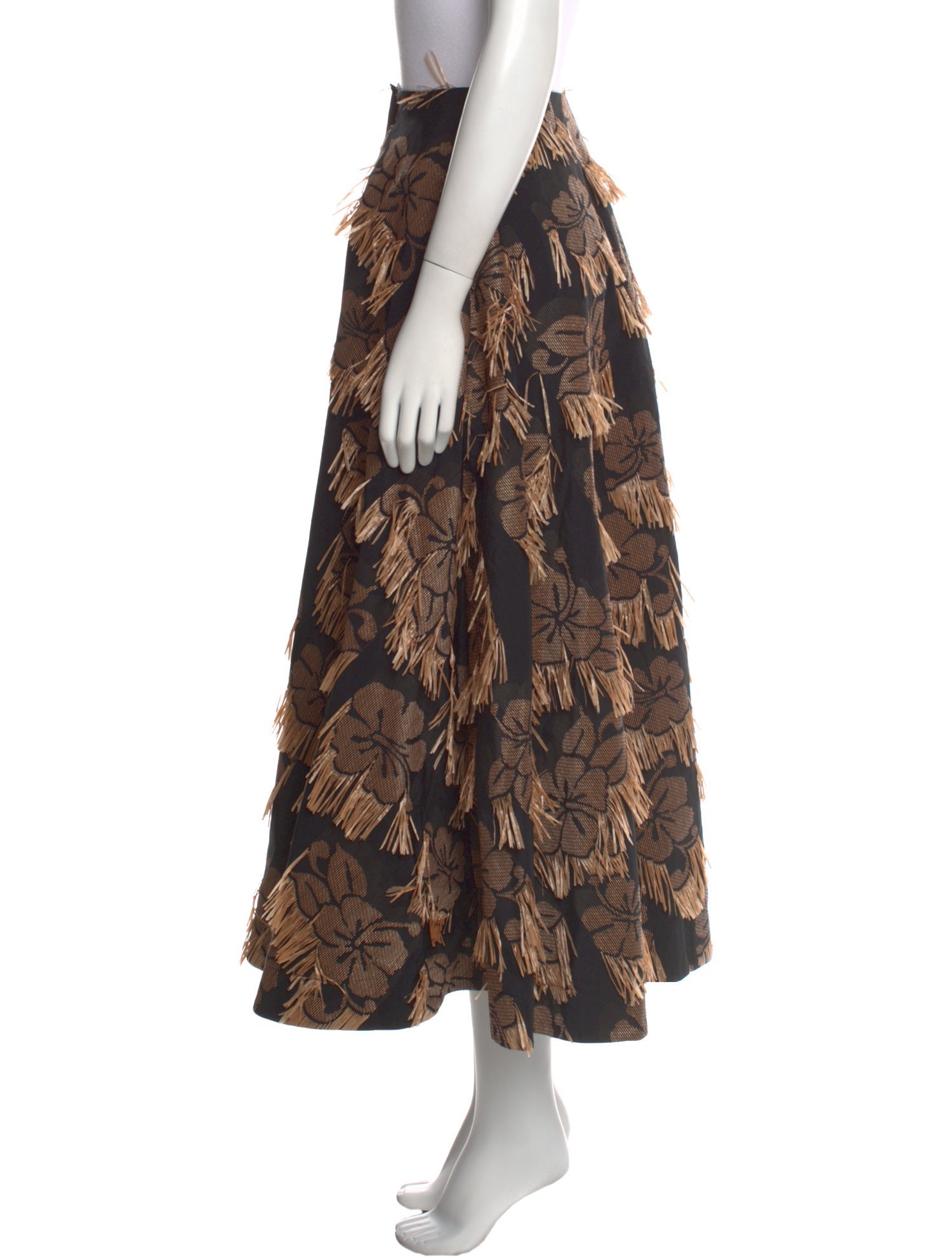 La DoubleJ Floral Print Knee-Length Skirt