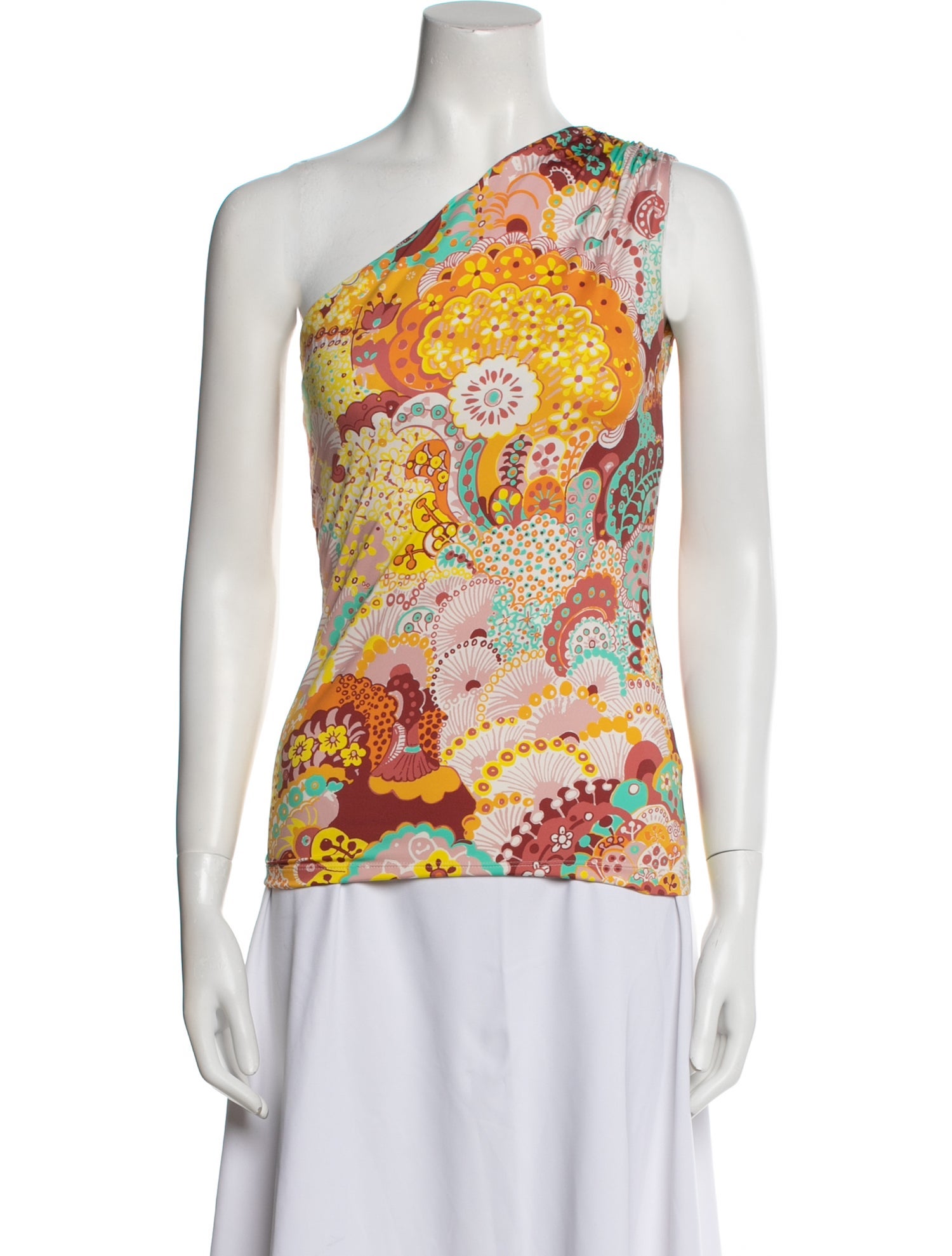 La DoubleJ Printed One-Shoulder Top