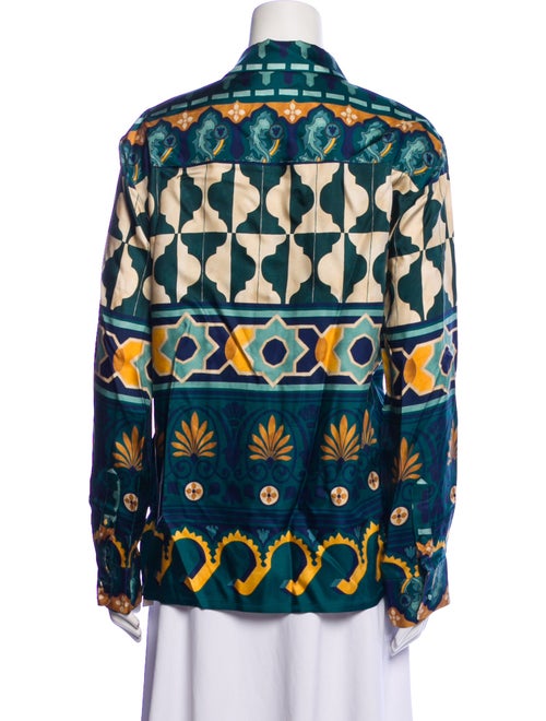 La DoubleJ Silk Printed Button-Up Top