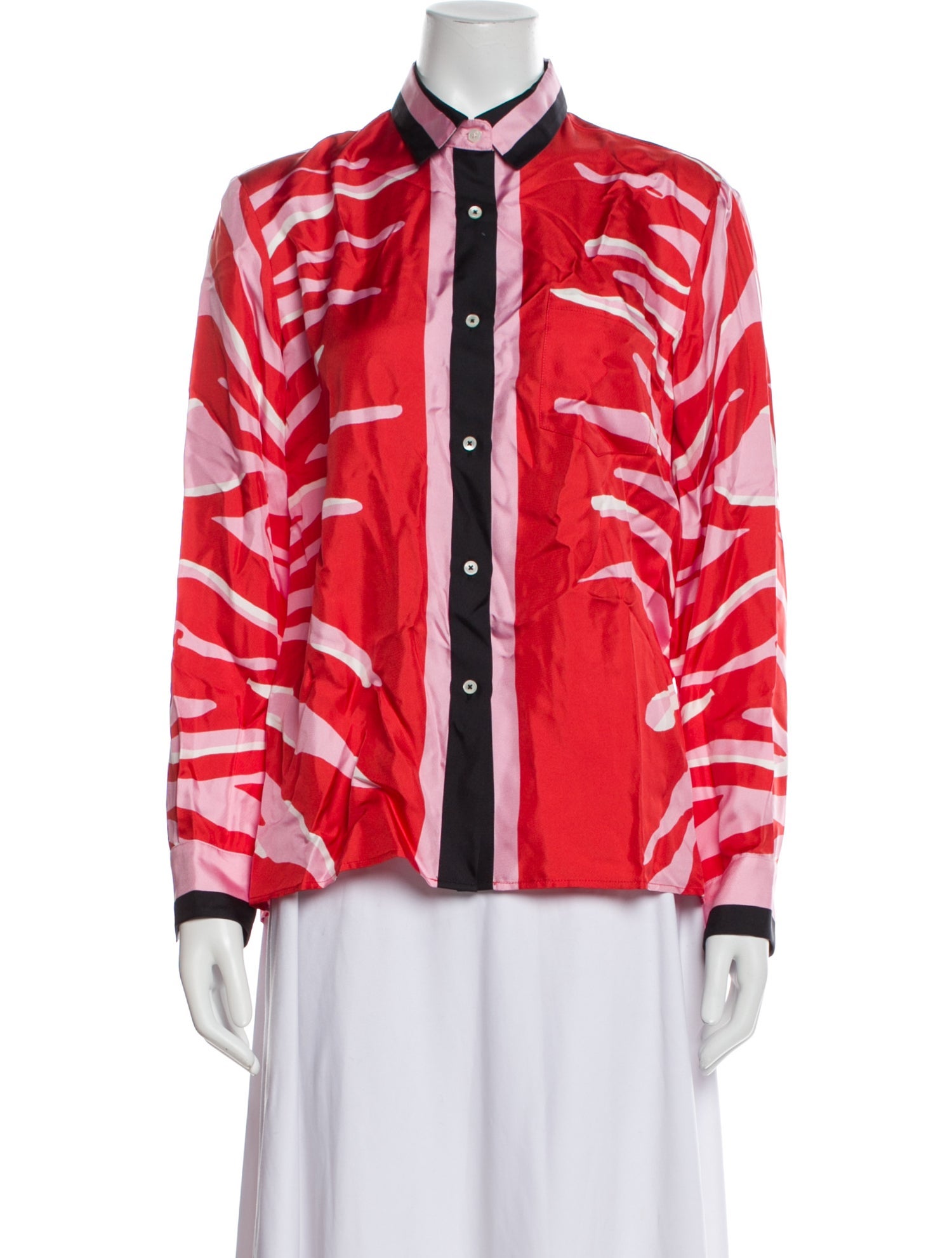 La DoubleJ Silk Printed Button-Up Top