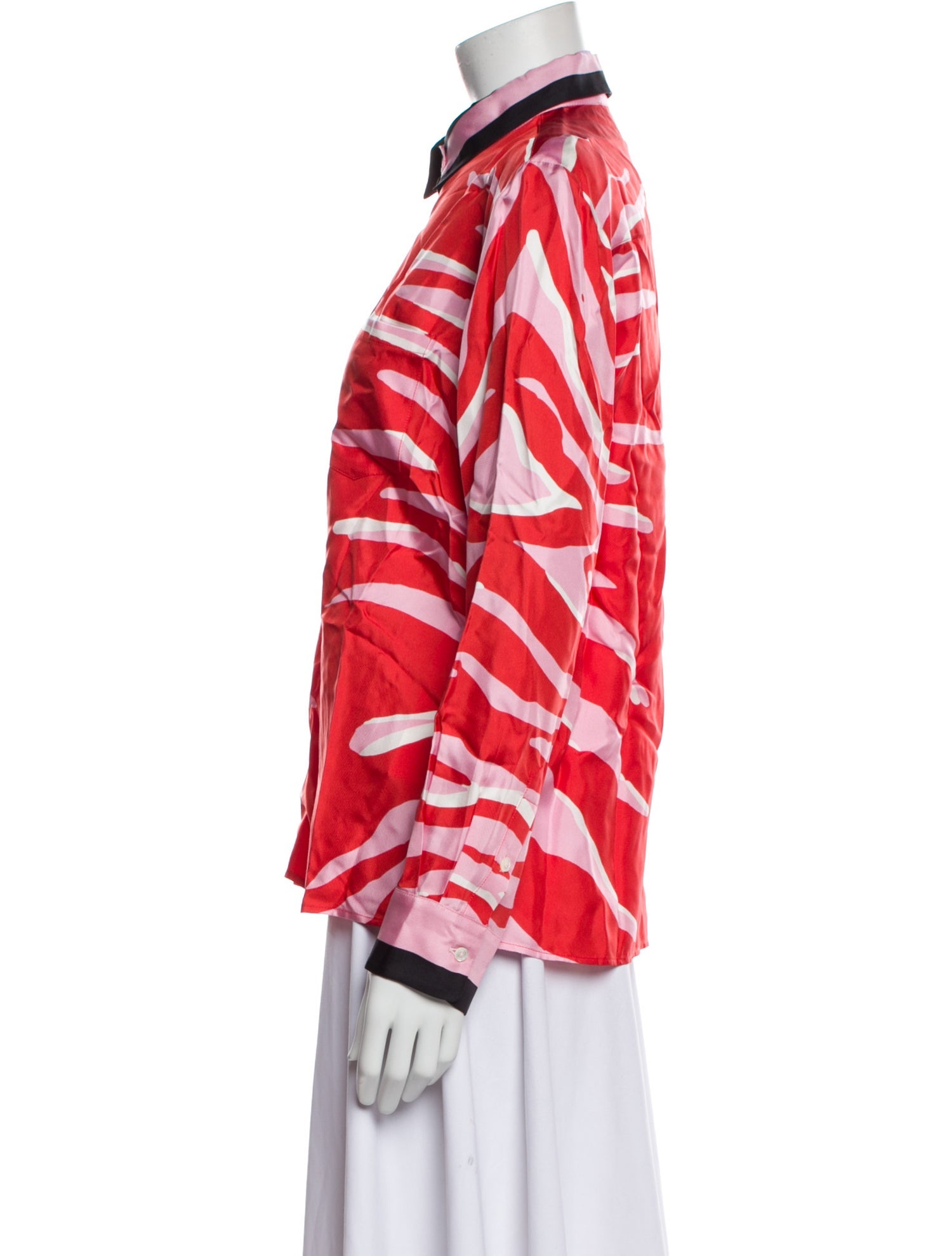 La DoubleJ Silk Printed Button-Up Top