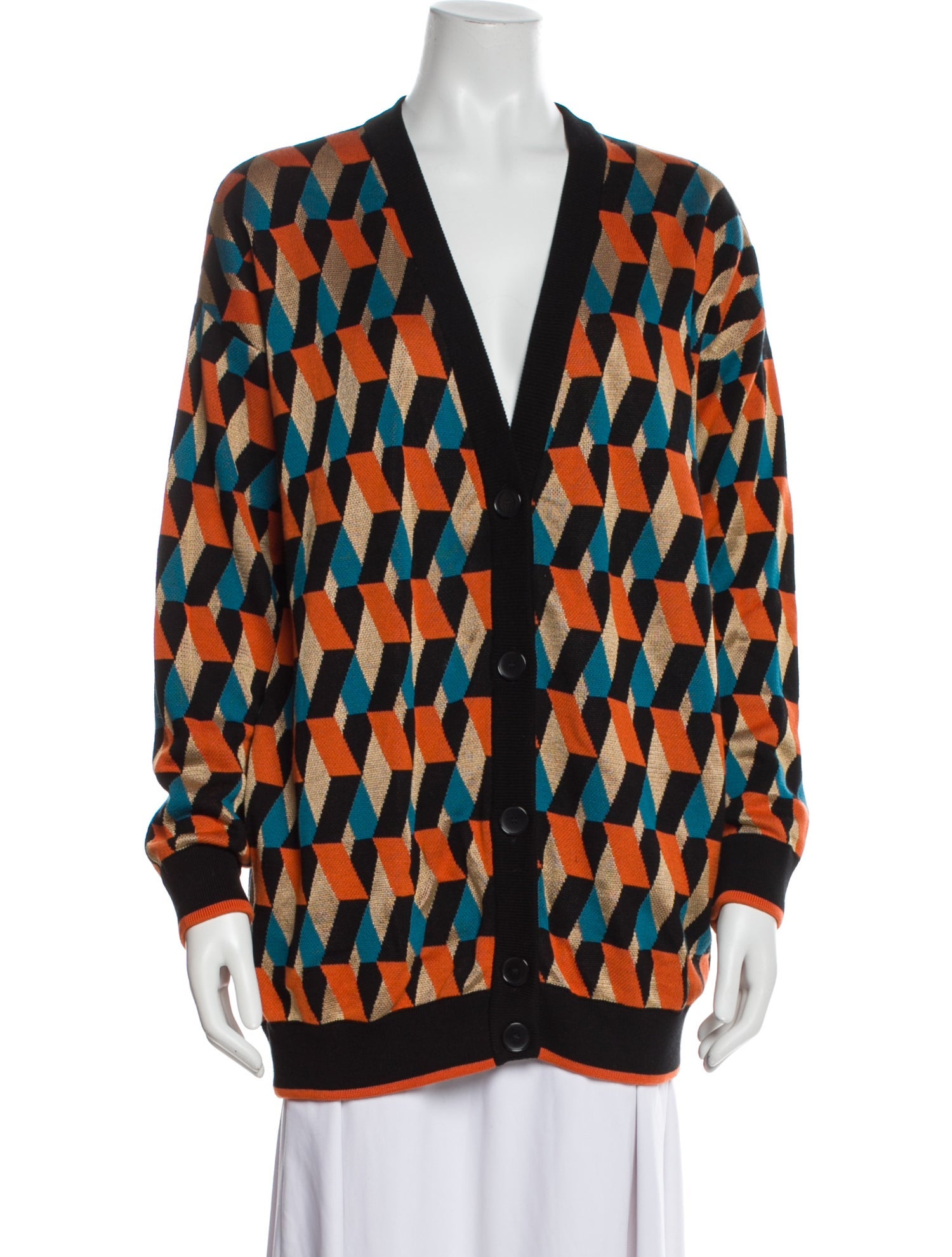 La DoubleJ Printed Plunge Neckline Sweater