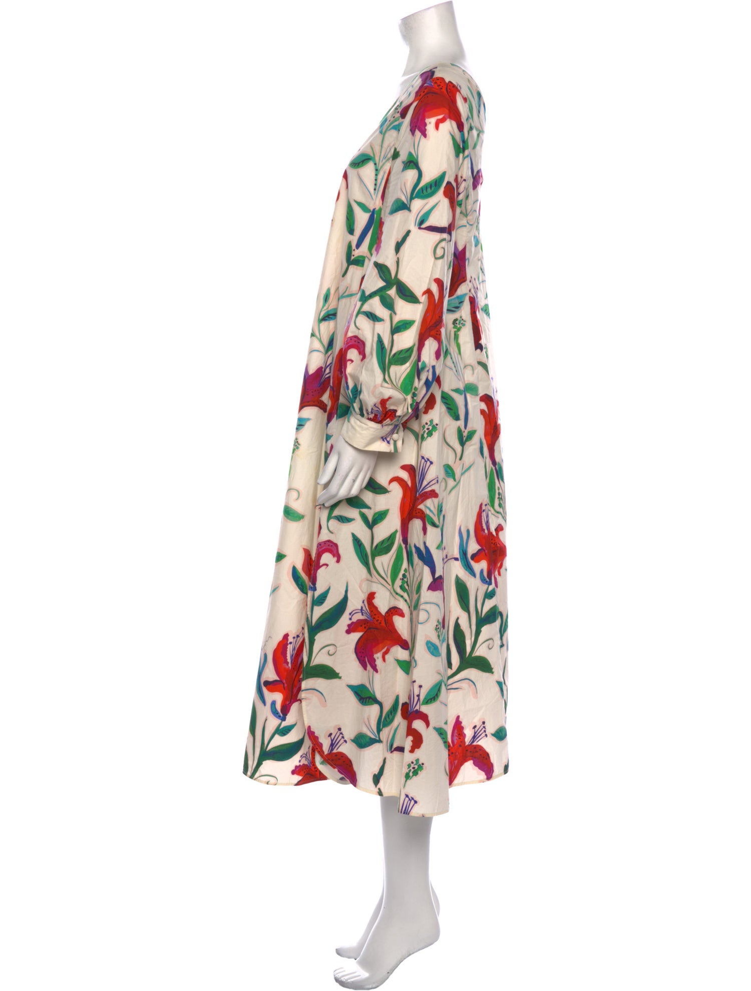 La DoubleJ Floral Print Midi Length Dress