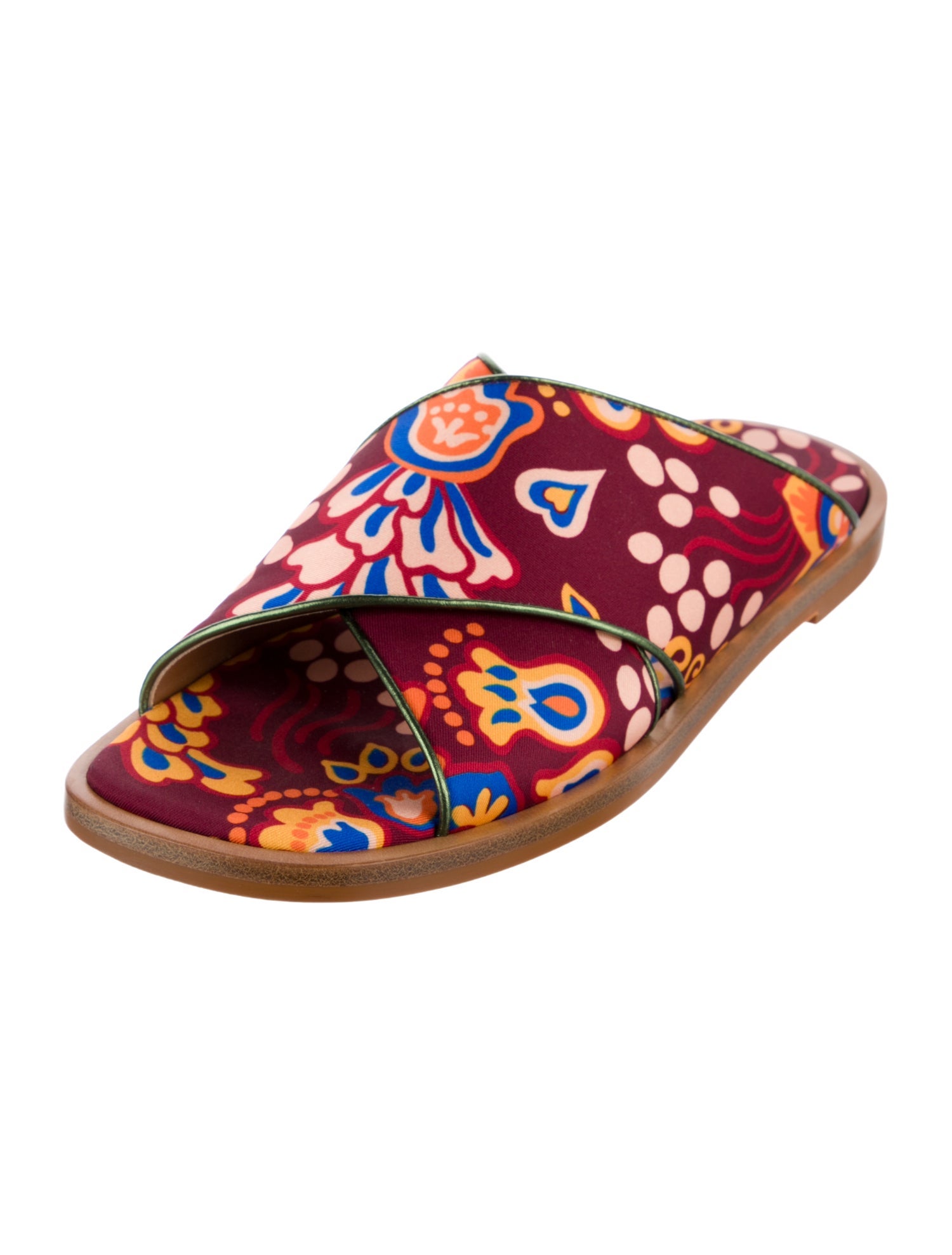 La DoubleJ Printed Leather Trim Embellishment Slides