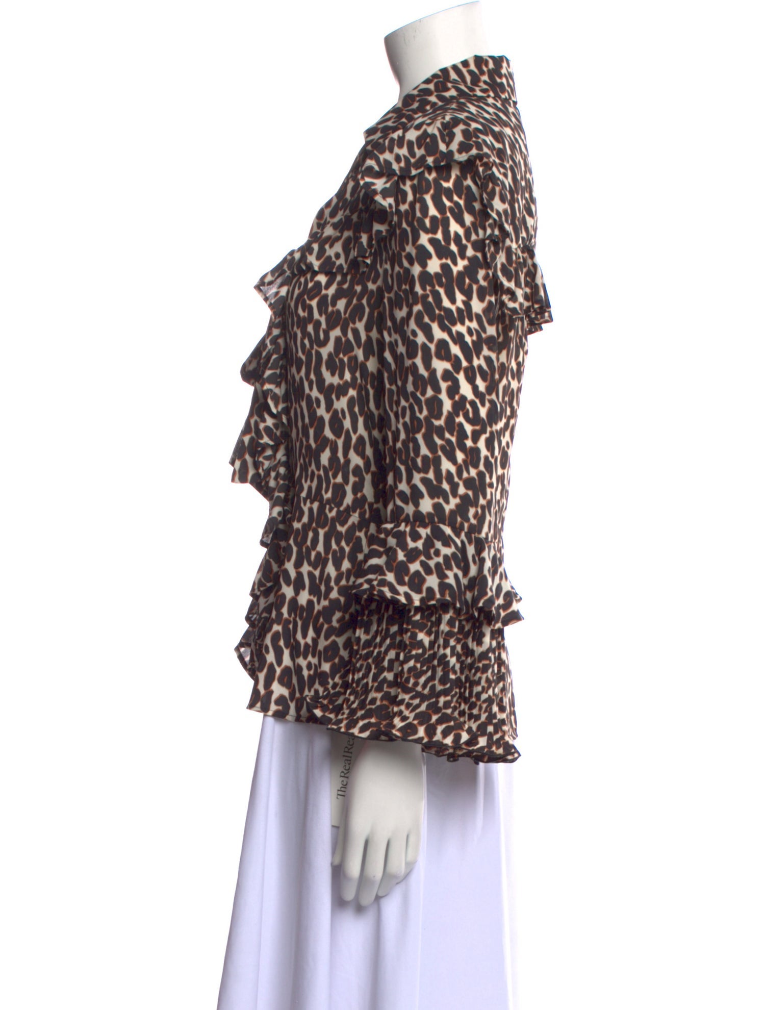 La DoubleJ Animal Print V-Neck Blouse