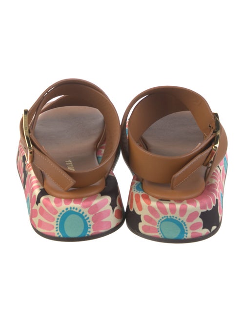 La DoubleJ Leather Floral Print Slides