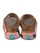 La DoubleJ Leather Floral Print Slides