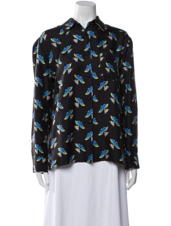 La DoubleJ Silk Printed Button-Up Top