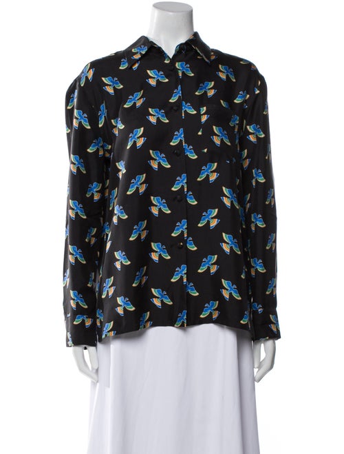 La DoubleJ Silk Printed Button-Up Top