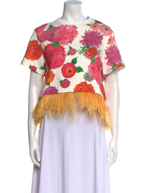 La DoubleJ Floral Print Bateau Neckline Top