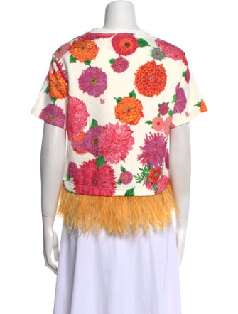 La DoubleJ Floral Print Bateau Neckline Top