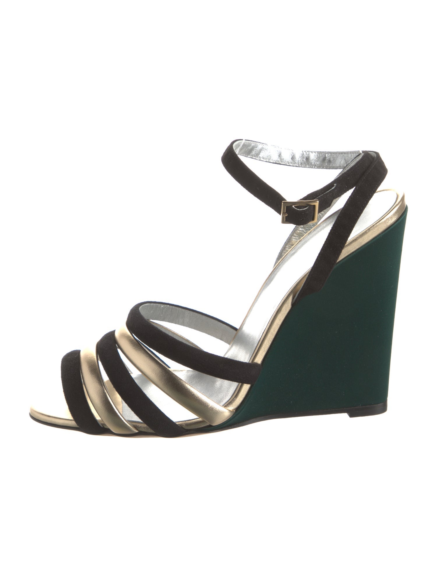 La DoubleJ Leather Colorblock Pattern Slingback Pumps w/ Tags