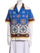 La DoubleJ Printed Short Sleeve Button-Up Top