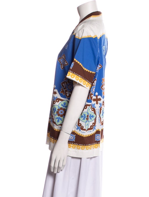 La DoubleJ Printed Short Sleeve Button-Up Top