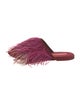 La DoubleJ Silk Feather Trim Mules
