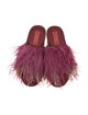 La DoubleJ Silk Feather Trim Mules