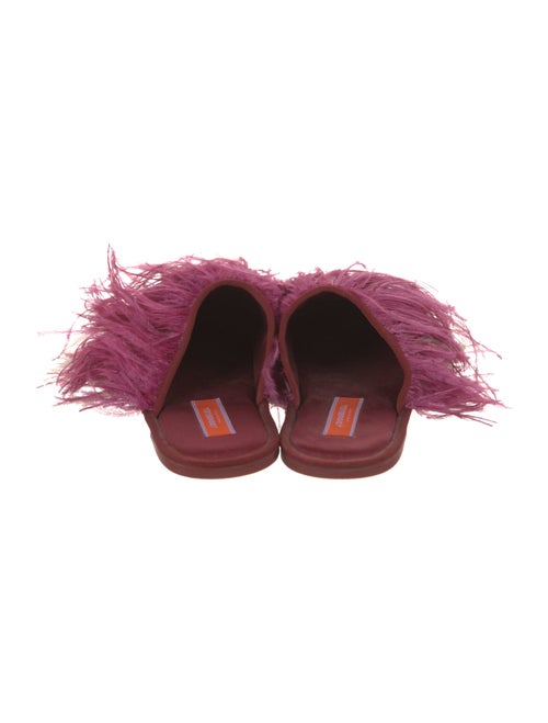 La DoubleJ Silk Feather Trim Mules