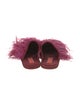 La DoubleJ Silk Feather Trim Mules