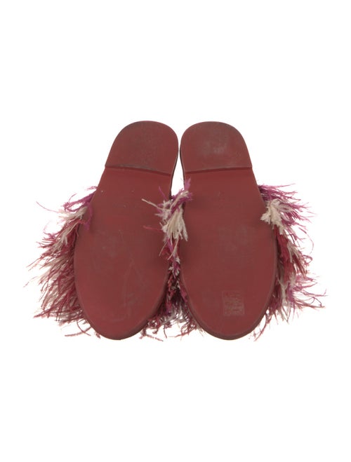 La DoubleJ Silk Feather Trim Mules