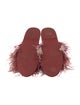 La DoubleJ Silk Feather Trim Mules