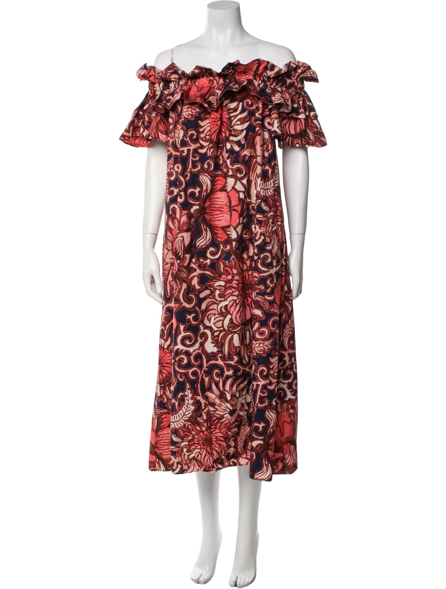 La DoubleJ Floral Print Midi Length Dress