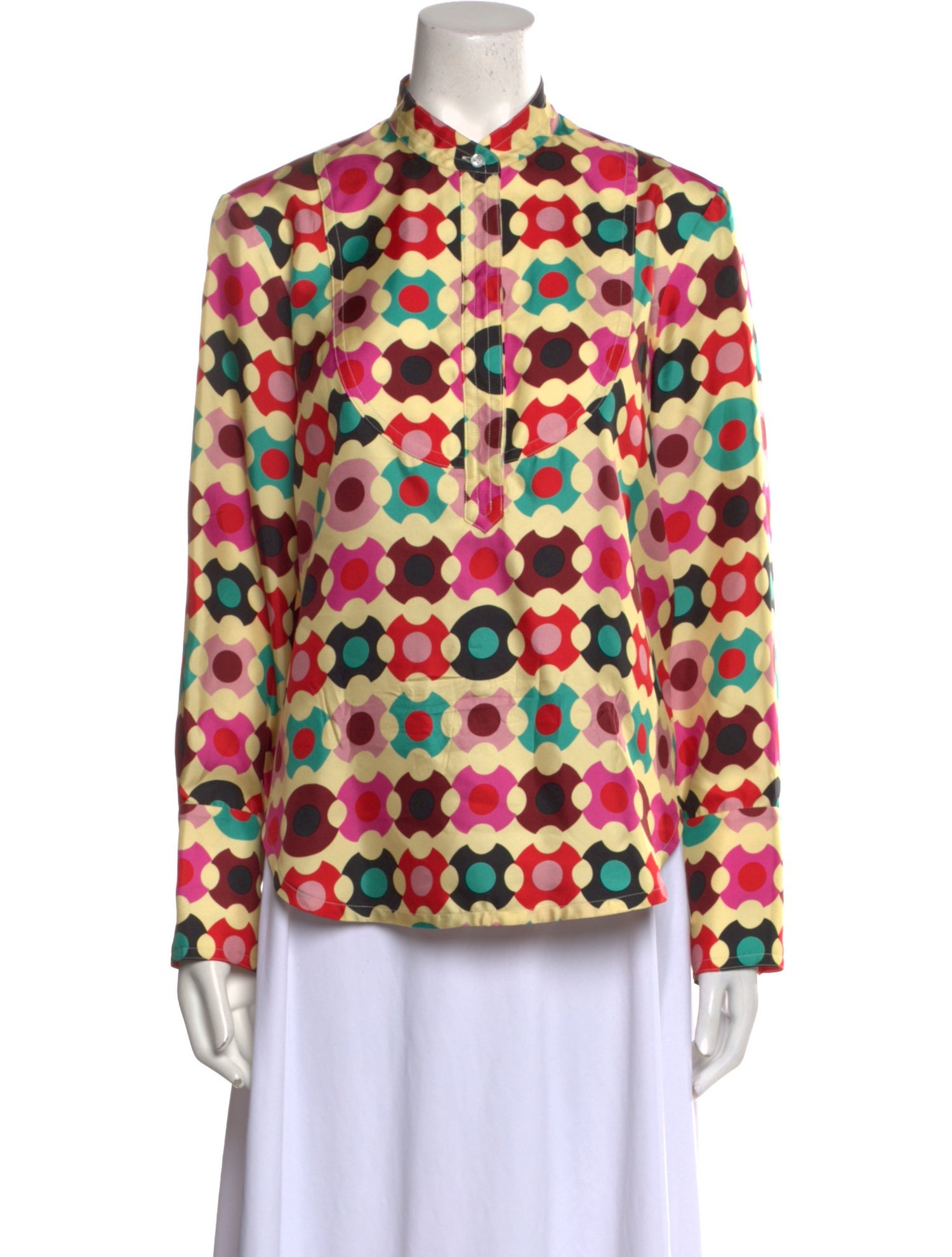 La DoubleJ Silk Printed Button-Up Top