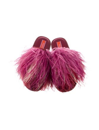 La DoubleJ Ostrich Feather Mules