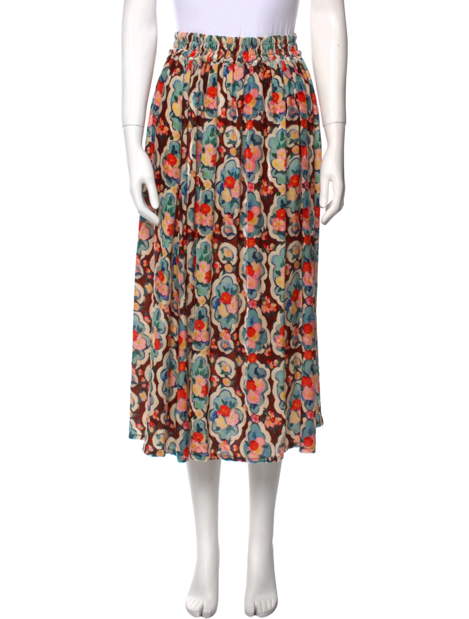 La DoubleJ Printed Midi Length Skirt