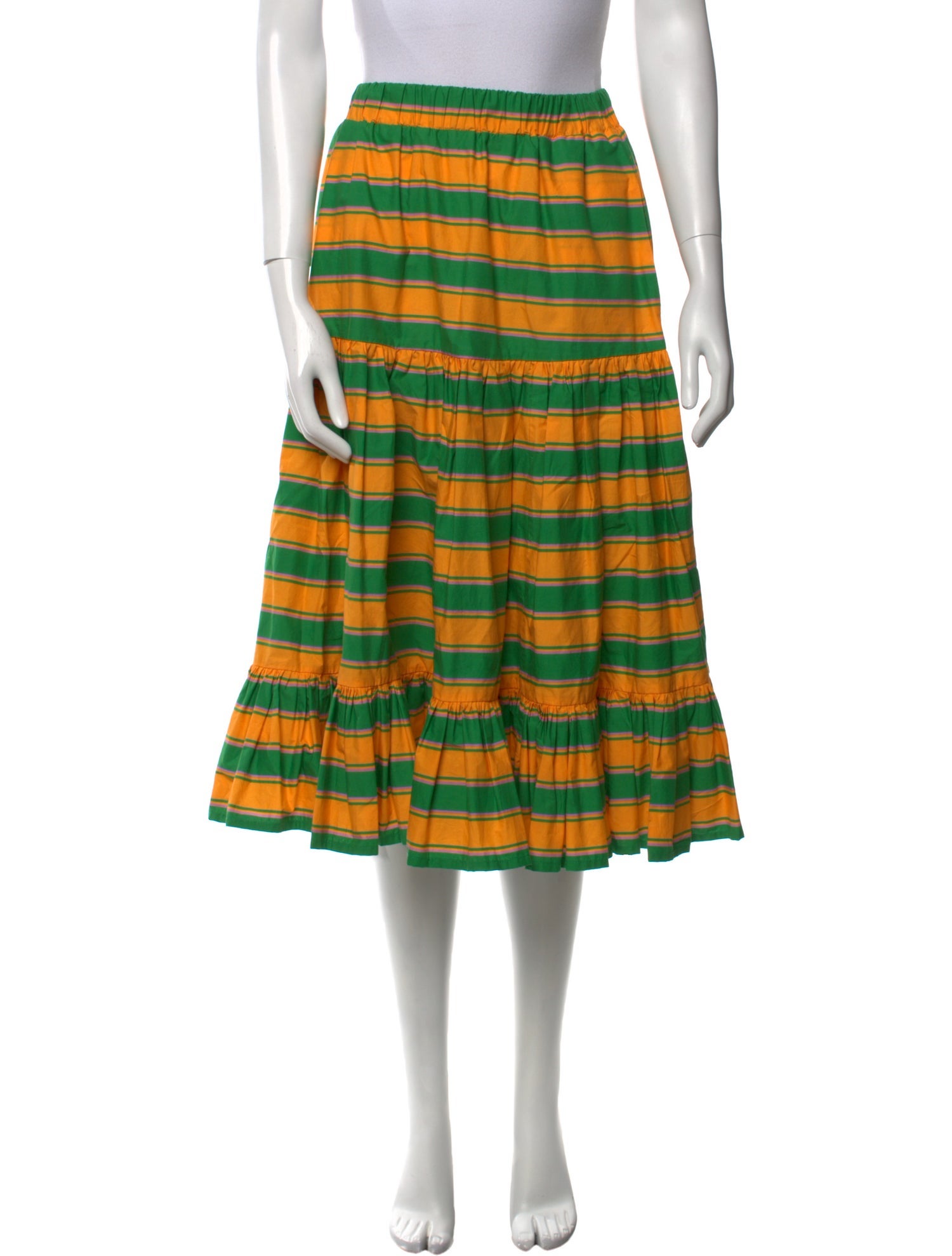 La DoubleJ Striped Knee-Length Skirt