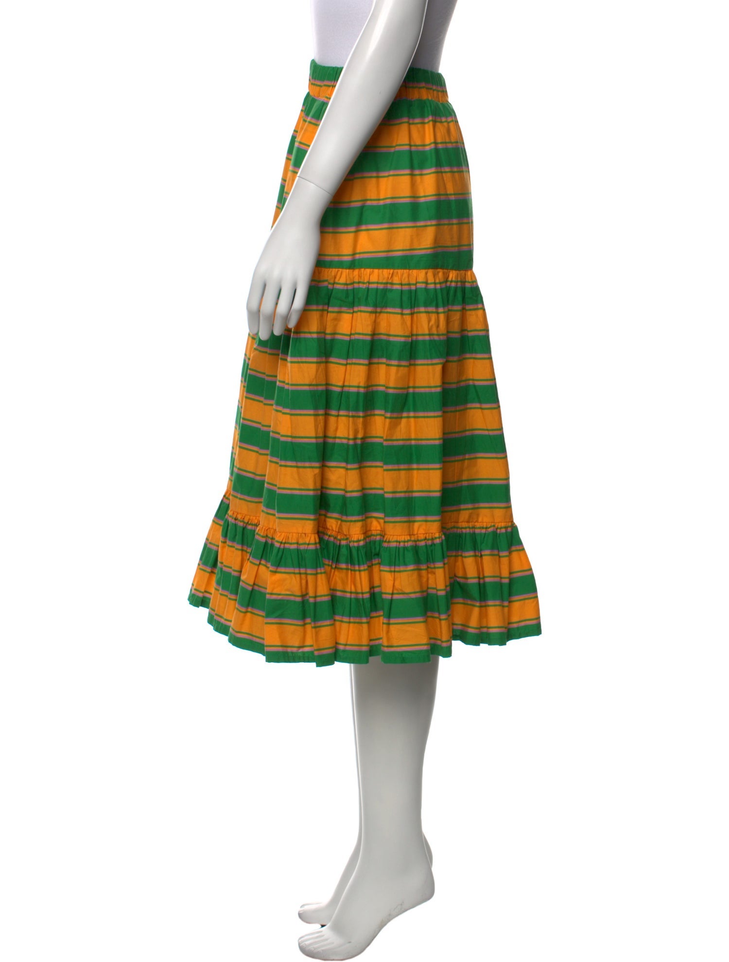 La DoubleJ Striped Knee-Length Skirt