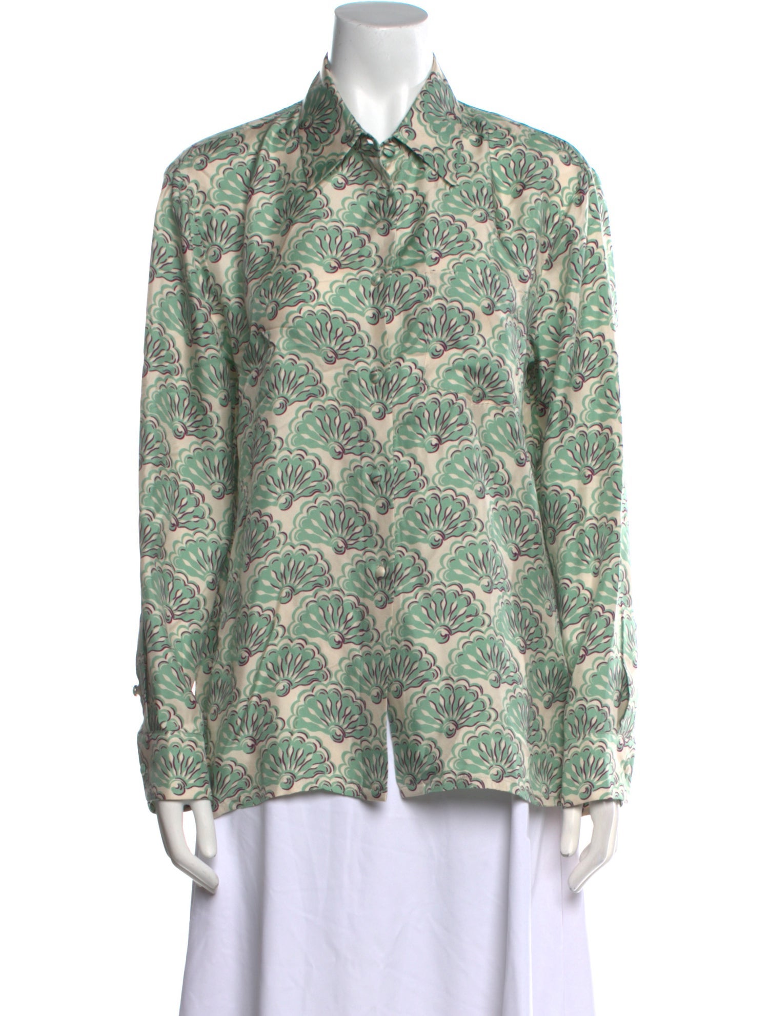 La DoubleJ Silk Printed Button-Up Top