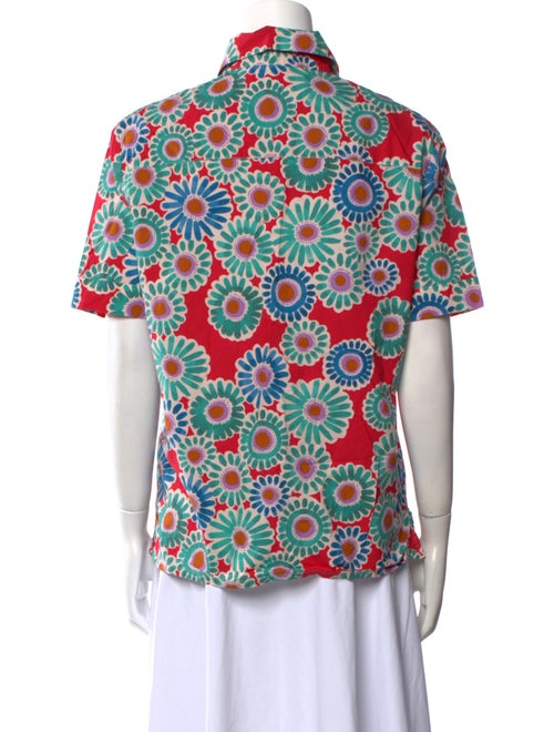 La DoubleJ Printed Short Sleeve Button-Up Top