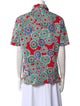 La DoubleJ Printed Short Sleeve Button-Up Top