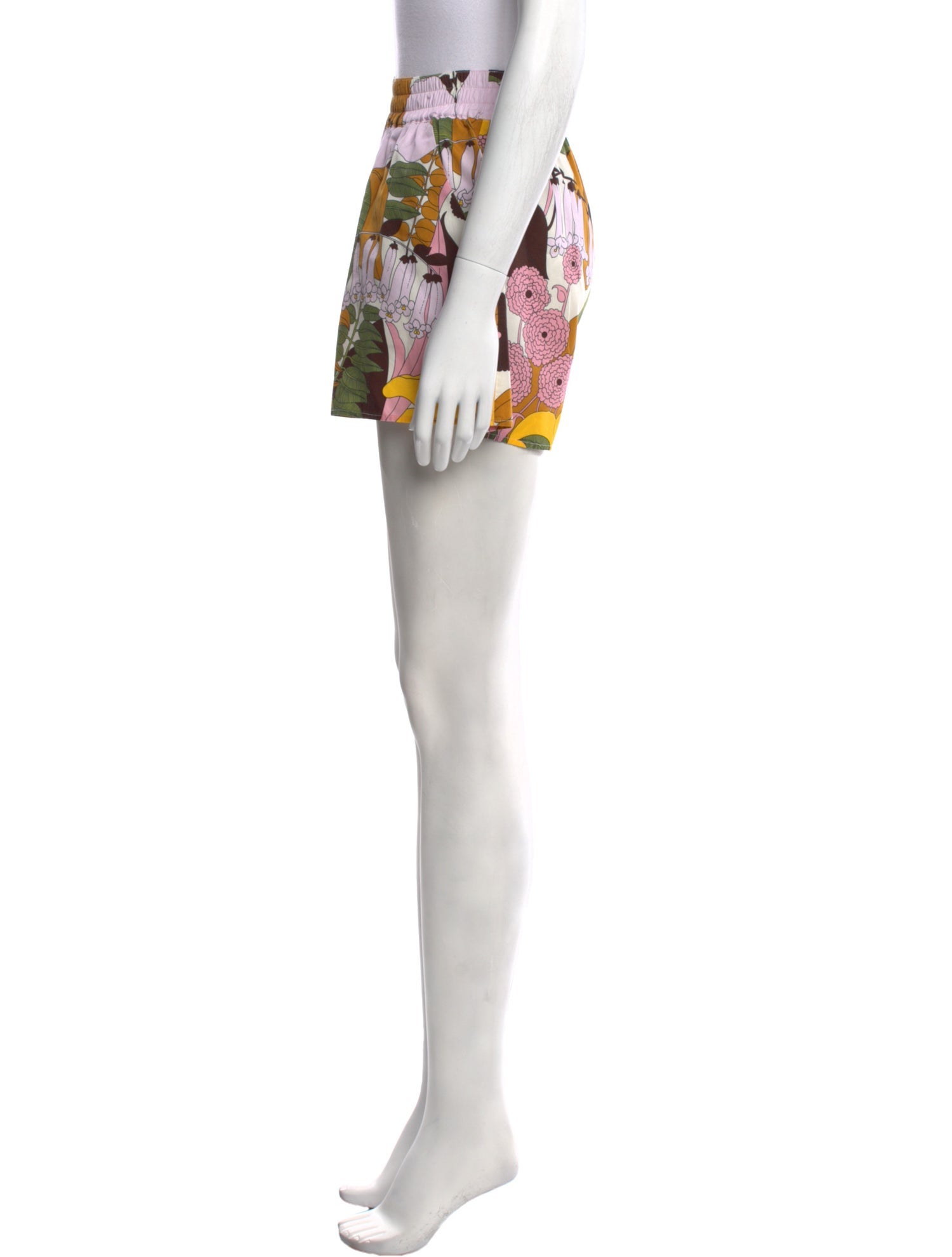 La DoubleJ Floral Print Mini Shorts