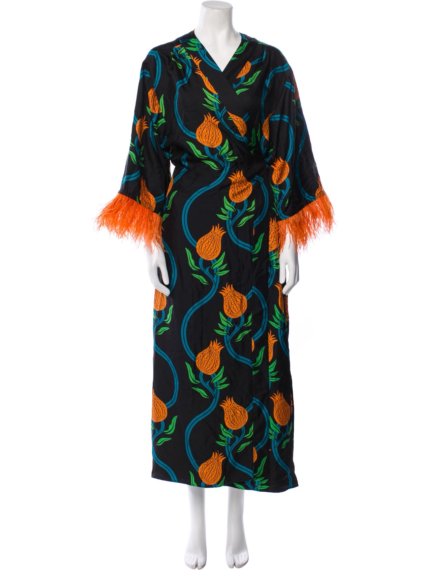 La DoubleJ Silk Floral Print Robe